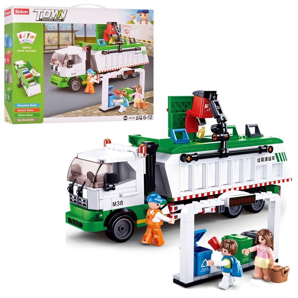 Конструктор SLUBAN M38-B0780 "Town": Сміттєвоз з поділом сміття, 432 дет.