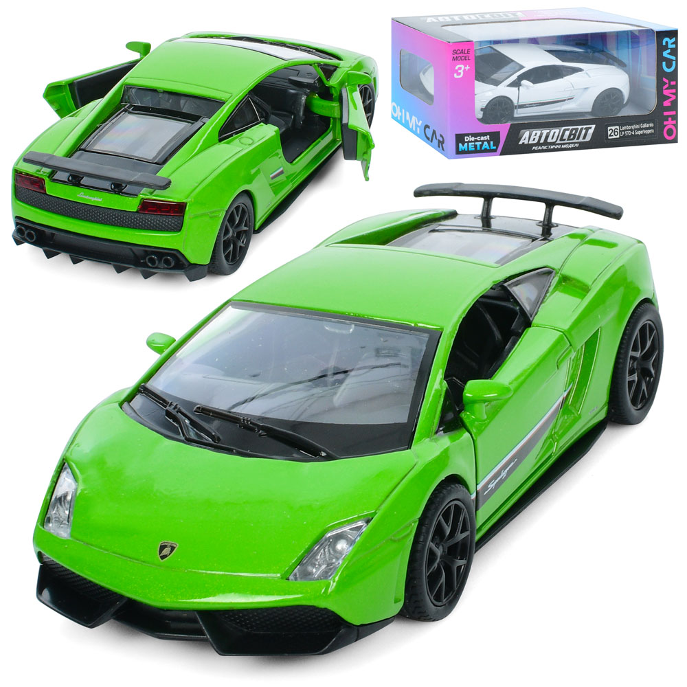 Машина AS-3090 АвтоСвіт,Lamborghini Gallardo,мет.,інерц.,відчин.двері,гум.колеса,2кольори,кор.15,5-7