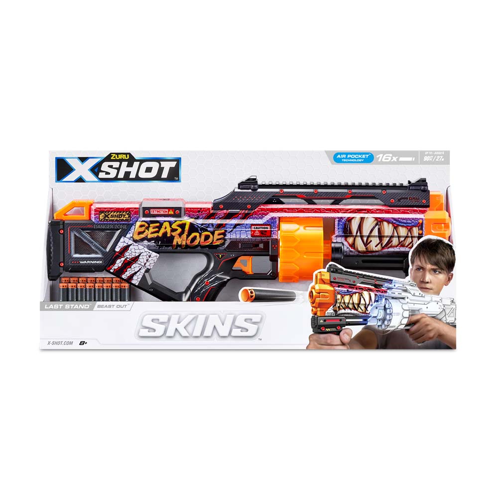 Швидкострільний бластер X-SHOT Skins Last Stand Beast Out (16 патронів), 36518J