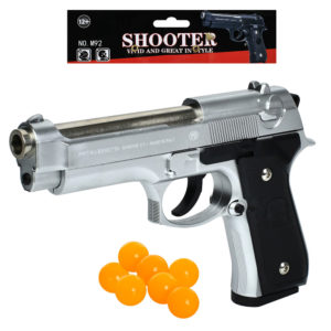 Пістолет M92A пластикові кулі, метал+пластик, у пакеті, 18-25-3см