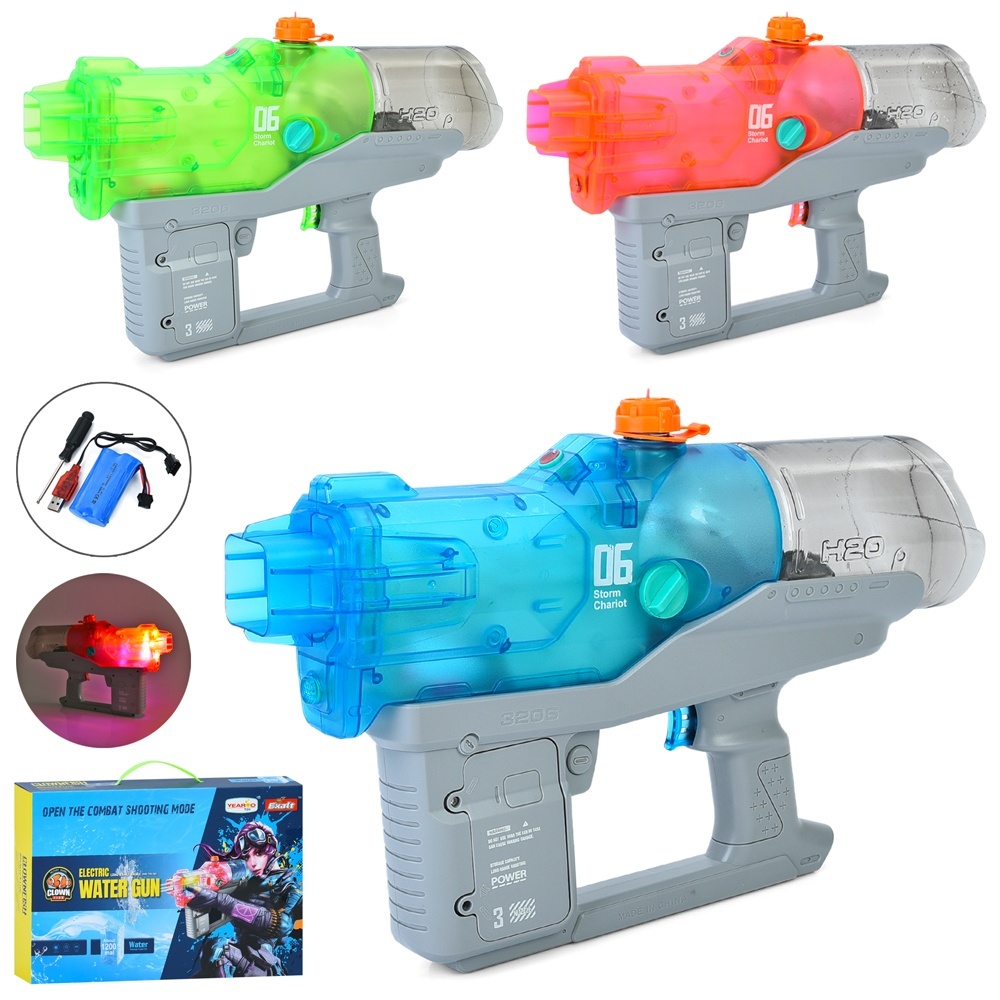 Водяний бластер 3206A акум., USB, 3 кольори, муз., світло, кор., 41-27-10 см.