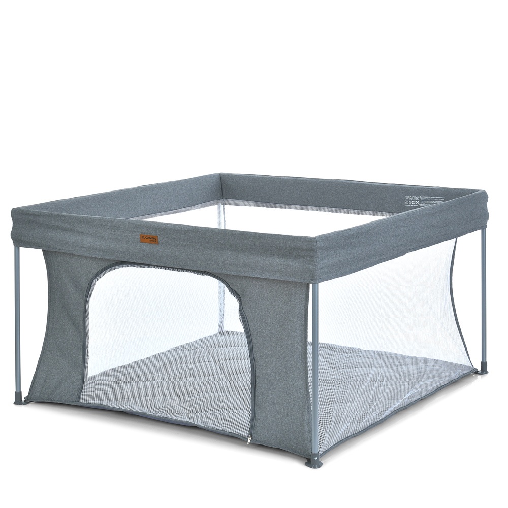 Манеж ME 1196 SWIFT 4 Dark Gray прямокут., дитячий, відкидн. бортик, вхід-змійка, темно-сірий.