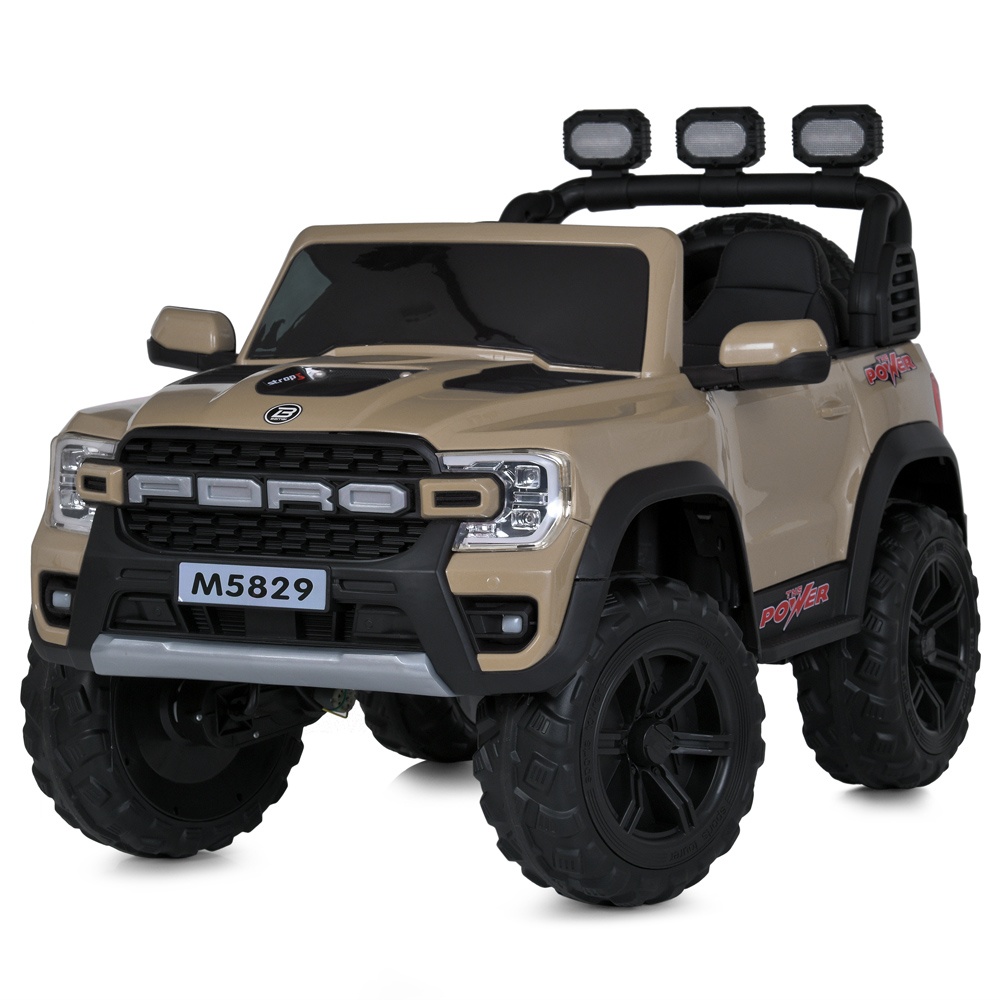Джип M 5829EBLR-13 радіок.2,4G,1*12V9AH,4*35W,MP3,SD,USB,BLUETOOTH,APP,EVA,шкіра,муз.,світло,бежевий