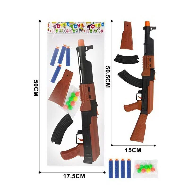 Автомат PT 020-5 (180/2) 2 види, м’які патрони з присоскою, кульки, у пакеті