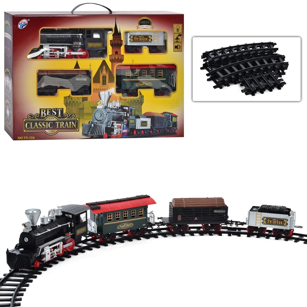 Залізниця YY-126EN довж. шляху 420см., дим, муз., світло, бат., кор., 63,5-44-11,5 см.