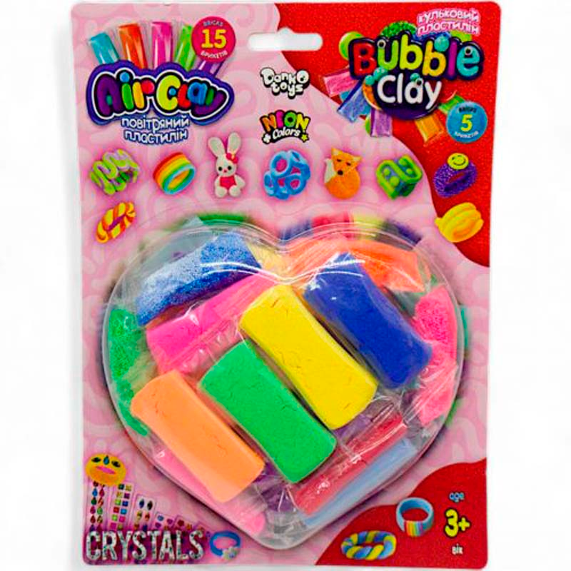 Креативна творчість із пластиліну "Air Clay+Bubble Clay" блістер (24)