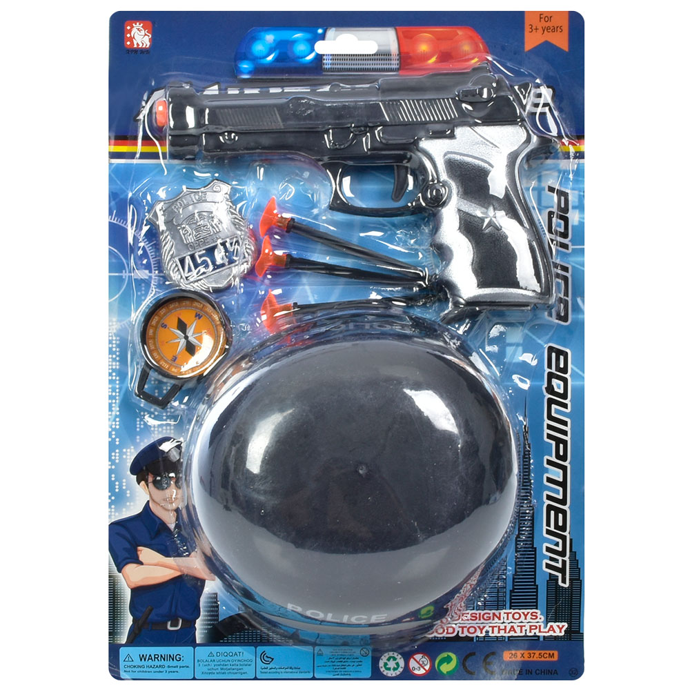 Набір амуніції 32-15 каска, пістолет, кулі-присоски, значок, лист, 26-37-12 см.