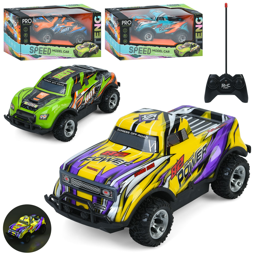 Машина FC-801-03 радіокер., небит.  корпус, гум. колеса,2 види по 2 кольори,світло,кор.,26,5-13-12см