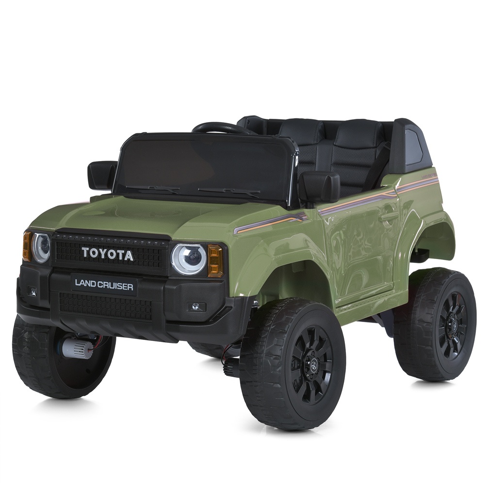 Джип 2155EBLR-10(24V) радіокер. 2,4G, 2*25W/2*35W , 1*24V5AH, EVA, шкіра, темно-зелений.