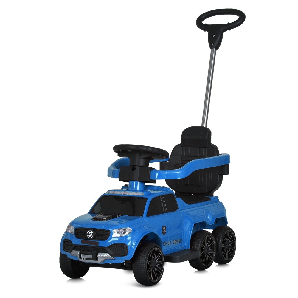 Каталка-толокар M 5900EL-4 2в1(с батьк.ручкой), BT, MP3, USB, EVA, муз., світло, шкіра, синій