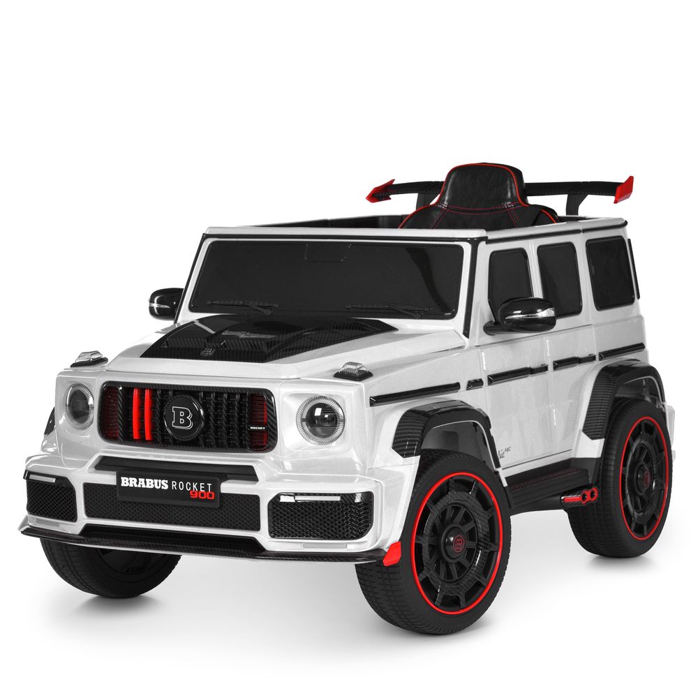 Джип M 6257EBLR-1 радіок.2,4G, 4мотора35W, 1акум12V12AH, USB,MP3,EVA,BT,TF, муз.,світло, шкіра,білий
