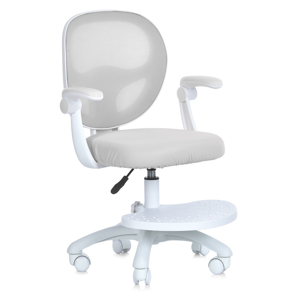 Дитяче крісло M 6056-11 з підлокіт. і підніж.,блок.коліс,м'яке сид.,спинка із сітки,регул.вис.,сірий