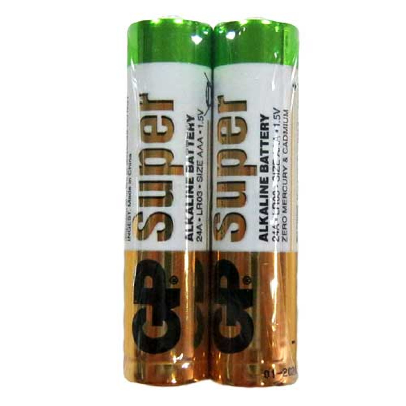 Батарейка GP SUPER ALKALINE 24A-S2 лужна LR03, AAA ЦІНА ЗА 2 БАТАРЕЙКИ