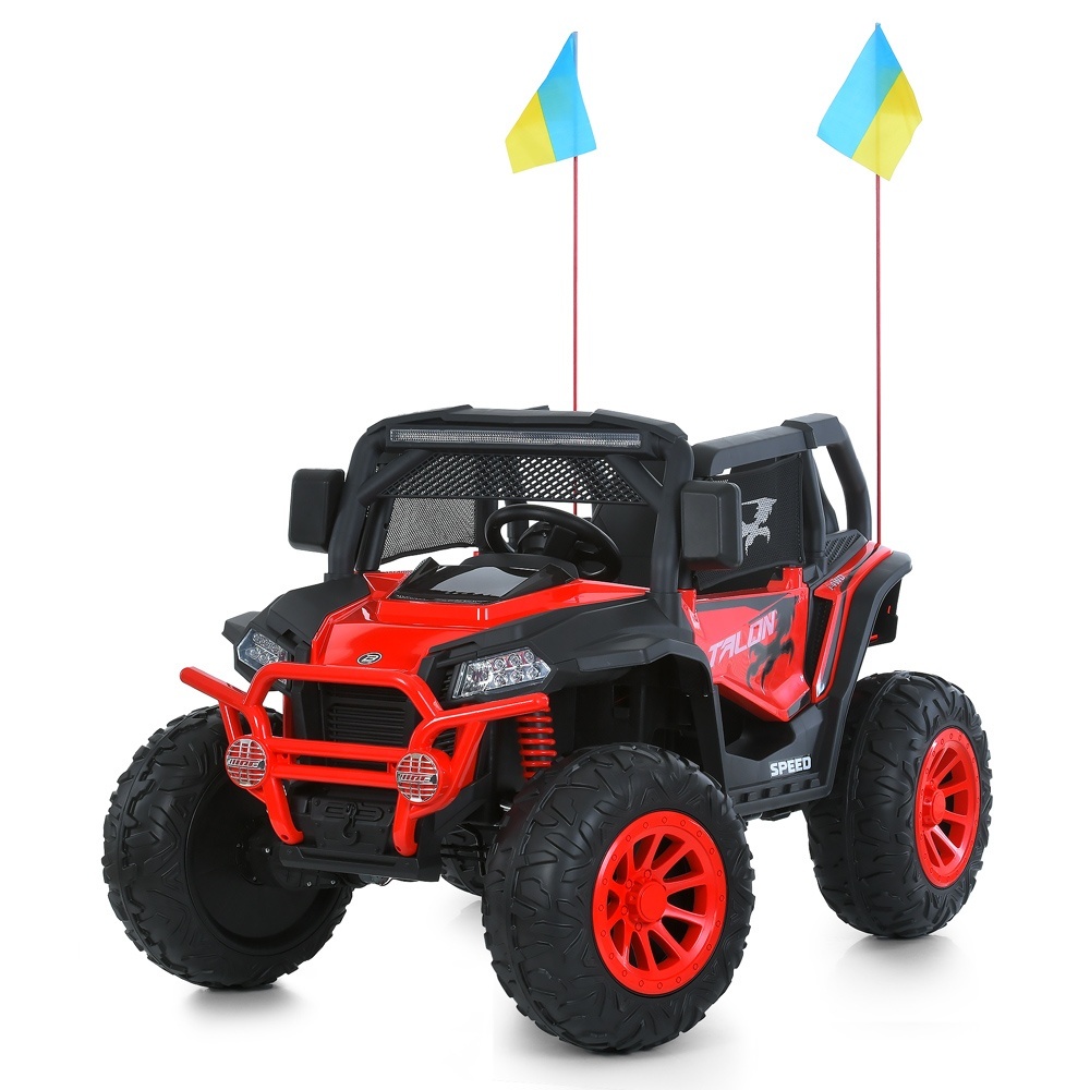 Джип M 6131EBLR-3(24V) радіокер.2,4G,4мот.45W,1акум.24V8AH,USB,MP3,TF,EVA,BT,шкіра,муз.,світло,черв.