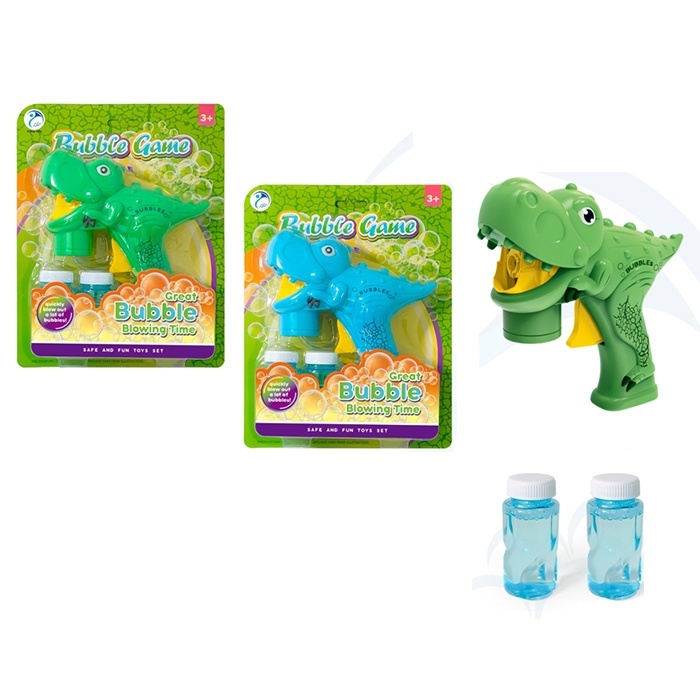 Мильні бульбашки 1908-2A-4A пістолет-динозавр,17см,механіч,запас7,5-3,5см2шт, на листі, 22-28-6,5см