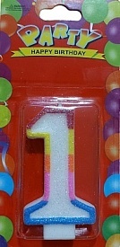 Свічка декоративна (цифра 1), 1 шт - 1 - smarttoys.com.ua
