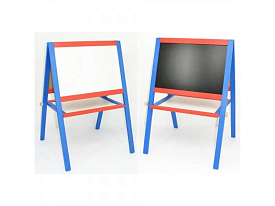 Мольберт двосторонній 60х40х100 (магніти,  крейда) красно-синій - 1 - smarttoys.com.ua