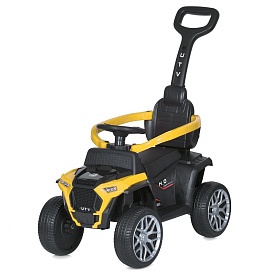 Квадроцикл M 4803EL-6 2в1, кат.-толок., батьків.ручка,1*6VAH,1*25W,USB,EVA,муз.,світло,шкіра,жовтий. - 1 - smarttoys.com.ua