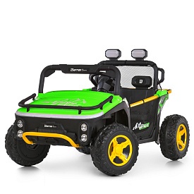 Джип M 6282EBLR-5(24V) радіок.,2,4G, 2*65W,1*24V7AH, муз, світло, шкір.сидіння,BT, USB, EVA, зелений - 1 - smarttoys.com.ua