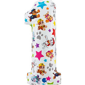 Фольгована цифра 1 Щенята 26" (маленька) (в інд. уп.) Grabo. - 1 - smarttoys.com.ua