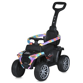 Каталка-толокар M 5731EL-12 2в1(батьків.ручка),USB,bluetooth,шкіра EVА,муз.,світло,світло-блакитний. - 1 - smarttoys.com.ua
