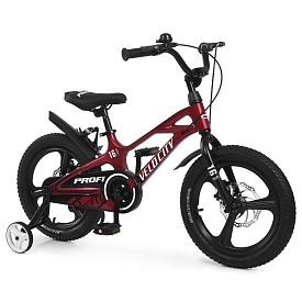 Велосипед дитячий PROF1 16д. MB16VCB RED.VELOCITY,SKD85,магнез.рама,обод,перед/зад.диск.торм., - 1 - smarttoys.com.ua