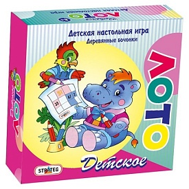 Лото дерев'яне 343 "Дитяче", в кор-ке 26см-26см-10 см - 1 - smarttoys.com.ua