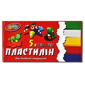 Пластилін 5кольорів ,90гр "Колорит"  - 1 - smarttoys.com.ua