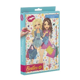 Besties Блокнот А5 "Діамантовий розпис" у твердій палітурці (синій), арт. 961006 - 1 - smarttoys.com.ua