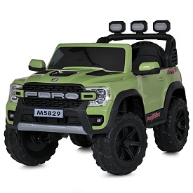 Джип M 5829EBLR-5 радіок.2,4G,1*12V9AH,4*35W,MP3,SD,USB,BLUETOOTH,APP,EVA,шкіра,муз.,світло,зелений - 1 - smarttoys.com.ua