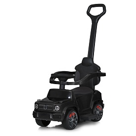 Каталка-толокар M 5795AL-2 батьківська ручка, MP3, USB, ВТ, муз., світло, шкіра, чорний - 1 - smarttoys.com.ua