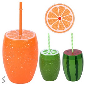 Склянка з кришкою та трубочкою "Fruits" 600мл R38206 - 1 - smarttoys.com.ua