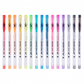 Ручка гелева YES "Glitter" 15 кол, 30 шт/тубус - 1 - smarttoys.com.ua