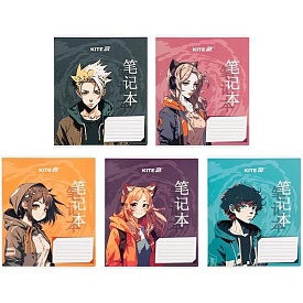 Зошит 18 арк., кл., гібр. лак + УФ лак, Kite Anime - 1 - smarttoys.com.ua