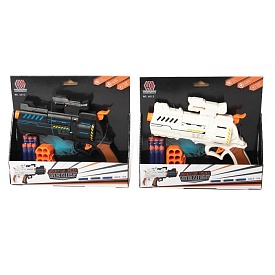 Пістолет 6012A приціл, м'які кулі 6 шт. (присоски 3 шт.), 2 кольори, кор., 30,5-27,5-6,5 см. - 1 - smarttoys.com.ua