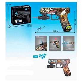 Пістолет HY119DB стріляє водяними кулями, лазер, 2 види, бат.(табл), кор., 20,5-14-4 см. - 1 - smarttoys.com.ua