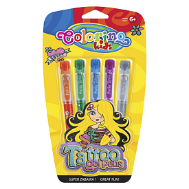 Ручка гелева в наборі з трафаретами GEL TATOO, 5 кол./6/ - 1 - smarttoys.com.ua