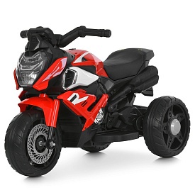 Мотоцикл M 6262EL-3 1*12V7AH, 2*25W, BLUETOOTH, USB, TF, EVA, музика, світло, шкіра, червоний - 1 - smarttoys.com.ua