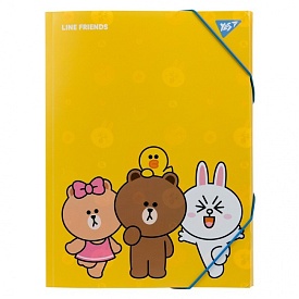 Папка YES A4 на гумці "Line Friends" - 1 - smarttoys.com.ua