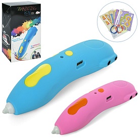 3D ручка 668 акум., тип філоменту-PCL (3 кольори), 2 кольори, USB, світло, кор., 15-25,5-8 см. - 1 - smarttoys.com.ua