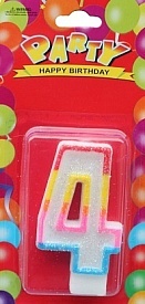 Свічка декоративна (цифра 4), 1 шт - 1 - smarttoys.com.ua