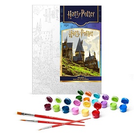 Картина за номерами WB "Harry Potter: Пейзаж Гоґвортсу з фарбами металік" 40х50см - 1 - smarttoys.com.ua