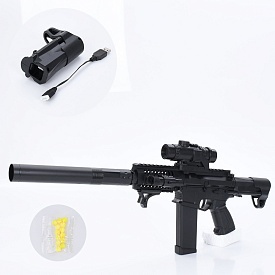 Автомат 2036-1 61см, акум, пластикові кулі, лазер, USBзарядне, у пакеті, 21-45-5см - 1 - smarttoys.com.ua