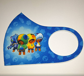 Маска Pitta Print S Brawl Stars 4 Леона Blue																						 - 1 - smarttoys.com.ua