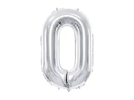 Фольгована цифра 0 Срібна Partydeco - 1 - smarttoys.com.ua