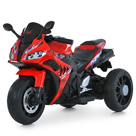 Мотоцикл M 6273EL-3 1*12V10AH, 2*35W, BLUETOOTH, USB, TF, EVA, музика, світло, шкіра, червоний - 1 - smarttoys.com.ua