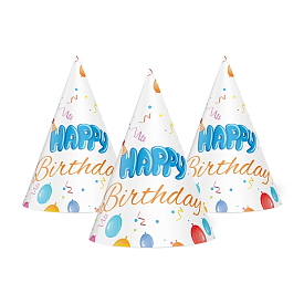 Ковпачок "Happy Birthday" кульки на білому 15см 20шт - 1 - smarttoys.com.ua