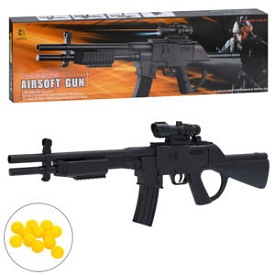 Рушниця 1338B пластикові кулі, лазер, на бат(табл), в кор-ці, 83-24,5-6см - 1 - smarttoys.com.ua