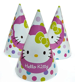 Ковпак святковий 15 см, "Hello Kitty" упаковка 20 шт - 1 - smarttoys.com.ua
