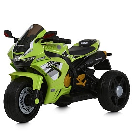 Мотоцикл M 6220ELR-5 радіокер., 1*12V4,5AH, 2*35W,BLUETOOTH,MP3,USB,TF,EVA,муз.,світло,шкіра,зелений - 1 - smarttoys.com.ua
